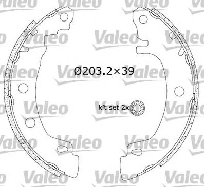 VALEO 553896 Kit ganasce freno