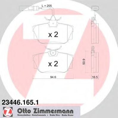 ZIMMERMANN 23446.165.1 Kit pastiglie freno, Freno a disco-Kit pastiglie freno, Freno a disco-Ricambi Euro
