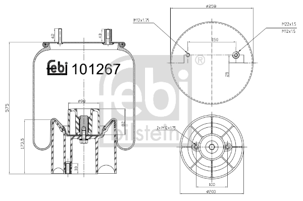 FEBI BILSTEIN 101267 Soffietto, Sospensione pneumatica