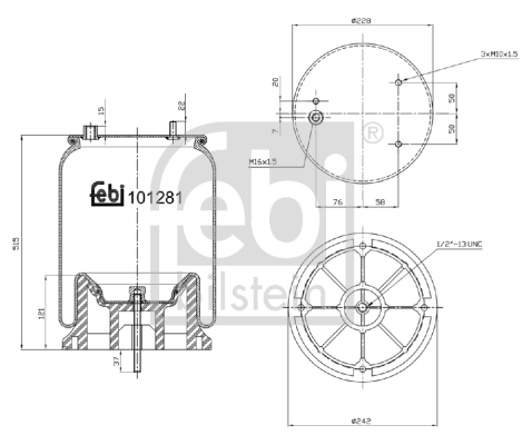 FEBI BILSTEIN 101281 Soffietto, Sospensione pneumatica-Soffietto, Sospensione pneumatica-Ricambi Euro