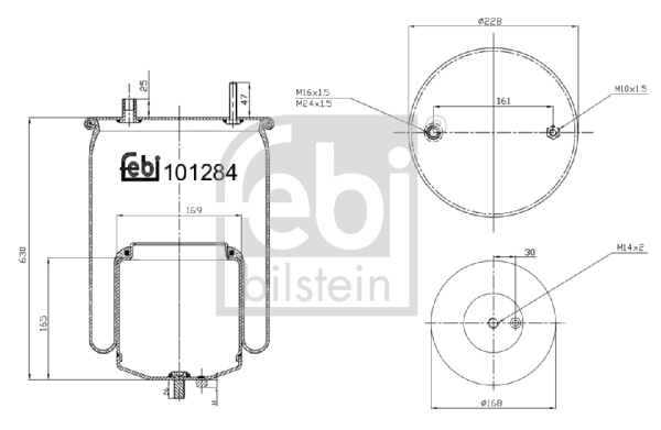 FEBI BILSTEIN 101284 Soffietto, Sospensione pneumatica-Soffietto, Sospensione pneumatica-Ricambi Euro