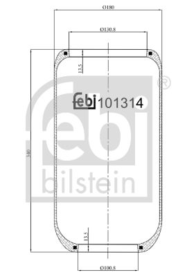 FEBI BILSTEIN 101314 Soffietto, Sospensione pneumatica-Soffietto, Sospensione pneumatica-Ricambi Euro