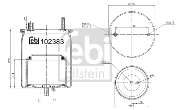 FEBI BILSTEIN 102383 Soffietto, Sospensione pneumatica-Soffietto, Sospensione pneumatica-Ricambi Euro