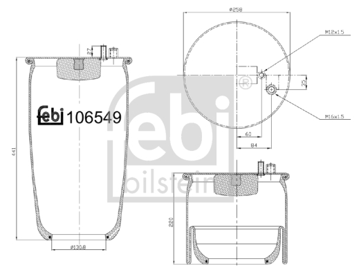 FEBI BILSTEIN 106549 Soffietto, Sospensione pneumatica-Soffietto, Sospensione pneumatica-Ricambi Euro