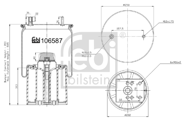 FEBI BILSTEIN 106587 Soffietto, Sospensione pneumatica-Soffietto, Sospensione pneumatica-Ricambi Euro