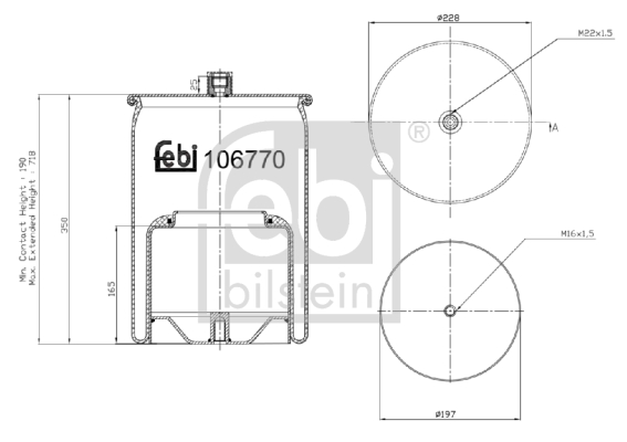 FEBI BILSTEIN 106770 Soffietto, Sospensione pneumatica-Soffietto, Sospensione pneumatica-Ricambi Euro