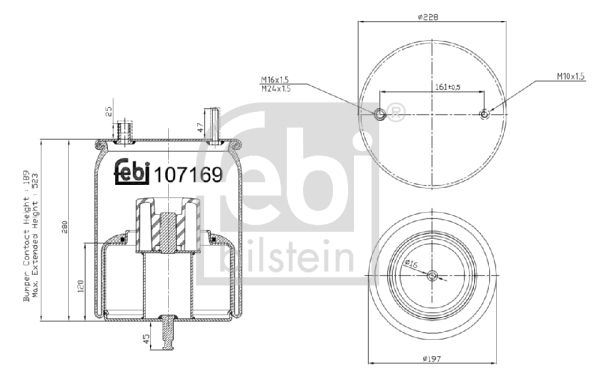 FEBI BILSTEIN 107169 Soffietto, Sospensione pneumatica