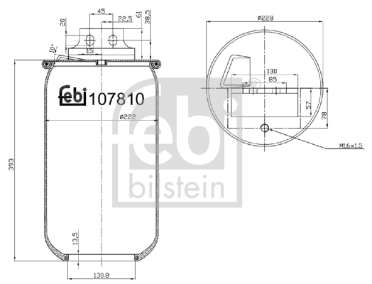 FEBI BILSTEIN 107810 Soffietto, Sospensione pneumatica