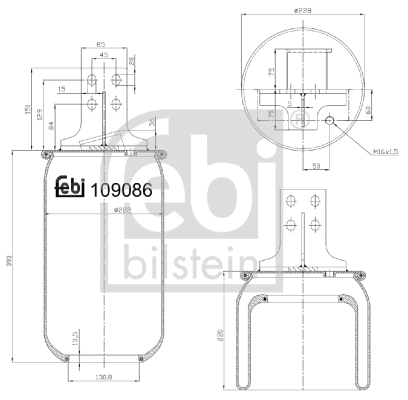 FEBI BILSTEIN 109086 Soffietto, Sospensione pneumatica-Soffietto, Sospensione pneumatica-Ricambi Euro