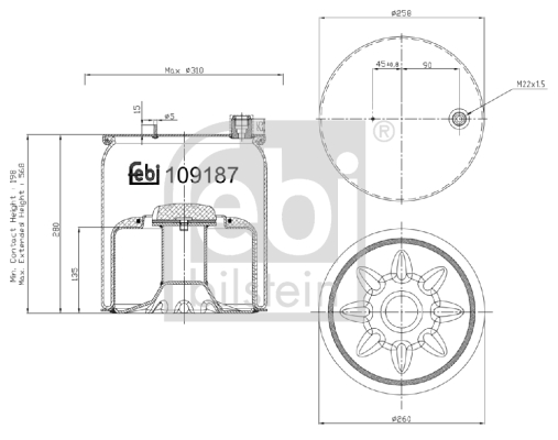 FEBI BILSTEIN 109187 Soffietto, Sospensione pneumatica