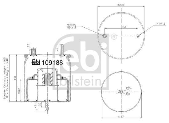 FEBI BILSTEIN 109188 Soffietto, Sospensione pneumatica-Soffietto, Sospensione pneumatica-Ricambi Euro