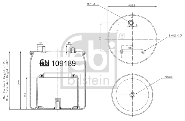 FEBI BILSTEIN 109189 Soffietto, Sospensione pneumatica-Soffietto, Sospensione pneumatica-Ricambi Euro