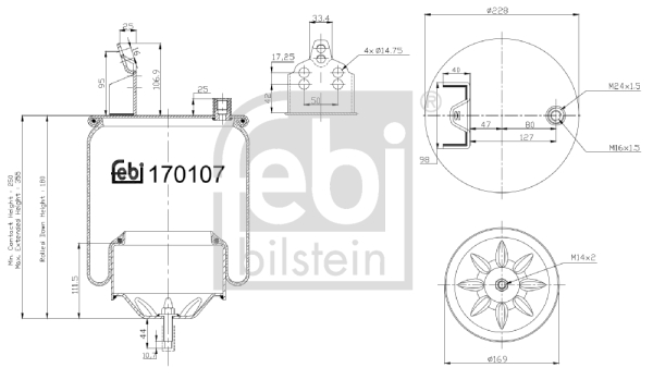 FEBI BILSTEIN 170107 Soffietto, Sospensione pneumatica