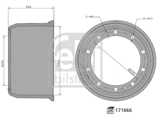 FEBI BILSTEIN 171666 Bremstrommel