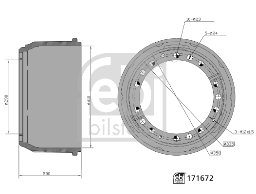 FEBI BILSTEIN 171672 Bremstrommel