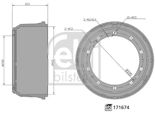 FEBI BILSTEIN 171674 Bremstrommel