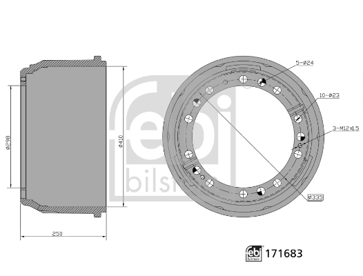 FEBI BILSTEIN 171683 Bremstrommel