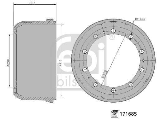 FEBI BILSTEIN 171685 Bremstrommel