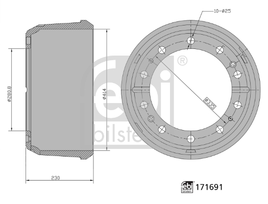 FEBI BILSTEIN 171691 Bremstrommel