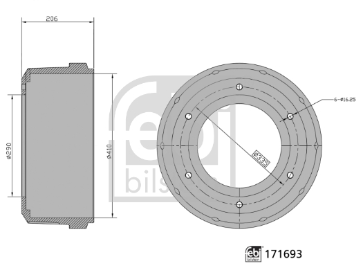 FEBI BILSTEIN 171693 Bremstrommel