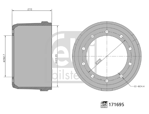 FEBI BILSTEIN 171695 Bremstrommel