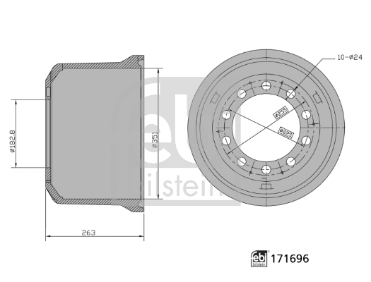 FEBI BILSTEIN 171696 Bremstrommel