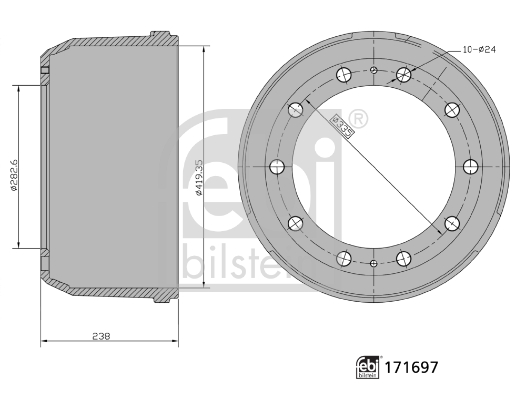 FEBI BILSTEIN 171697 Bremstrommel