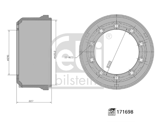 FEBI BILSTEIN 171698 Bremstrommel