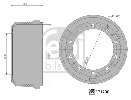FEBI BILSTEIN 171700 Bremstrommel