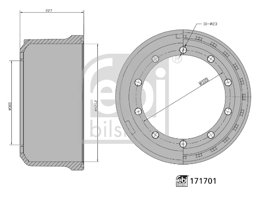 FEBI BILSTEIN 171701 Bremstrommel