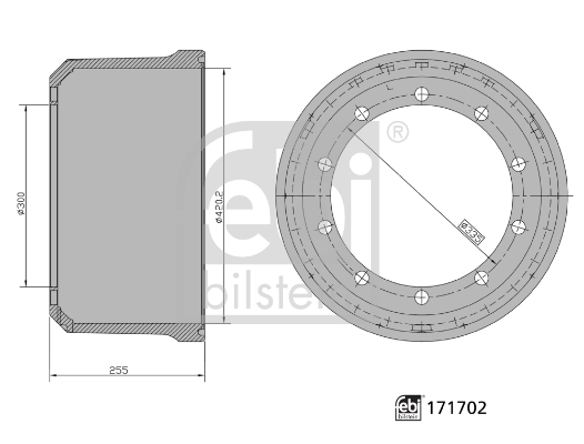 FEBI BILSTEIN 171702 Bremstrommel