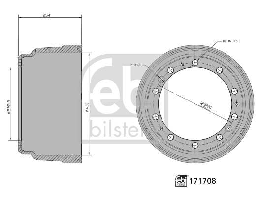 FEBI BILSTEIN 171708 Bremstrommel