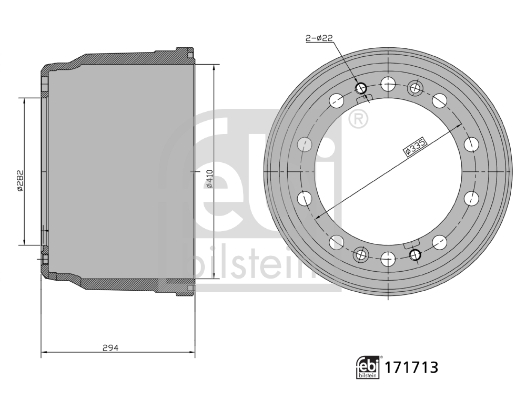 FEBI BILSTEIN 171713 Bremstrommel