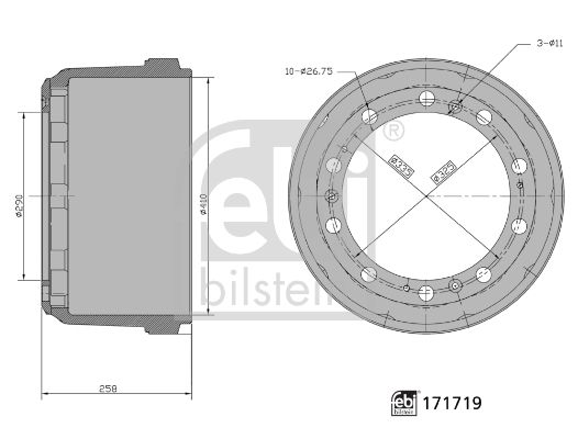 FEBI BILSTEIN 171719 Bremstrommel