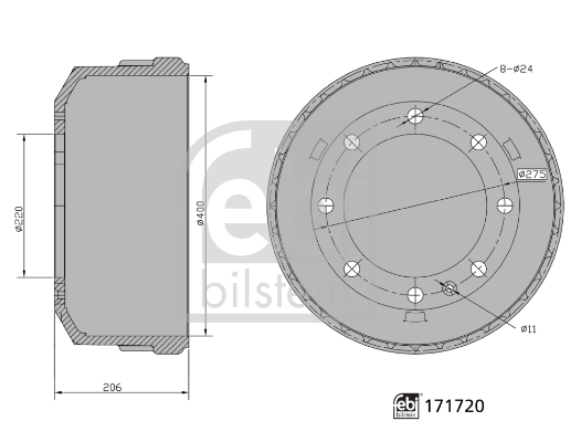FEBI BILSTEIN 171720 Bremstrommel