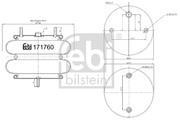 FEBI BILSTEIN 171760 Soffietto, Sospensione pneumatica