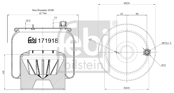 FEBI BILSTEIN 171918 Soffietto, Sospensione pneumatica