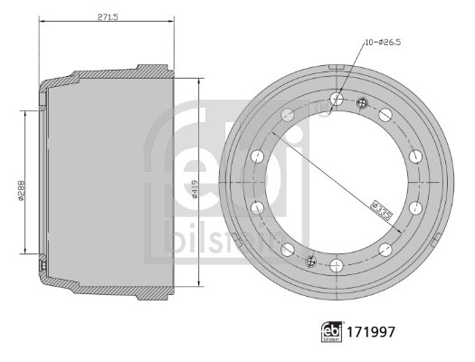 FEBI BILSTEIN 171997 Bremstrommel