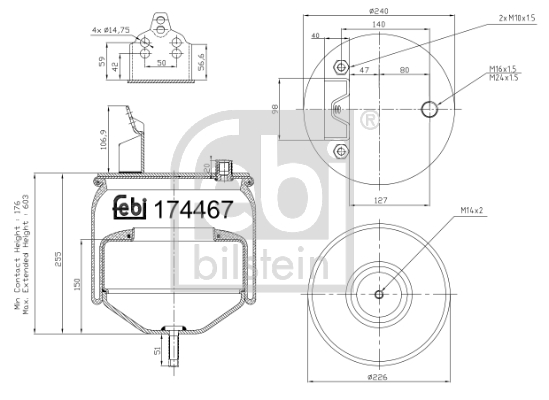 FEBI BILSTEIN 174467 Soffietto, Sospensione pneumatica