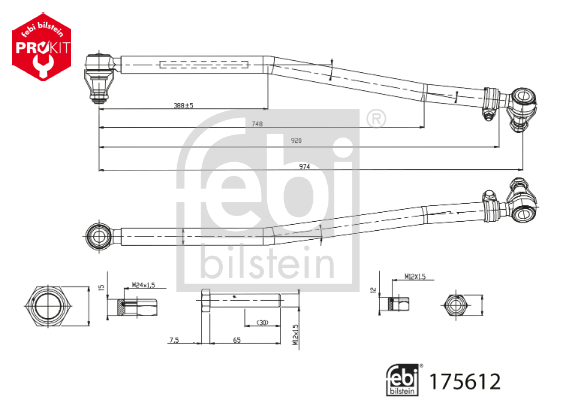 FEBI BILSTEIN 175612 ProKit Lenkstange