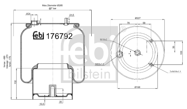 FEBI BILSTEIN 176792 Federbalg, Luftfederung