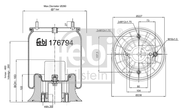 FEBI BILSTEIN 176794 Federbalg, Luftfederung