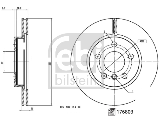 FEBI BILSTEIN 176803 féktárcsa