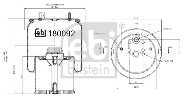 FEBI BILSTEIN 180092 Federbalg, Luftfederung