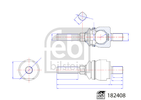 FEBI BILSTEIN 182408 Axialgelenk, Spurstange