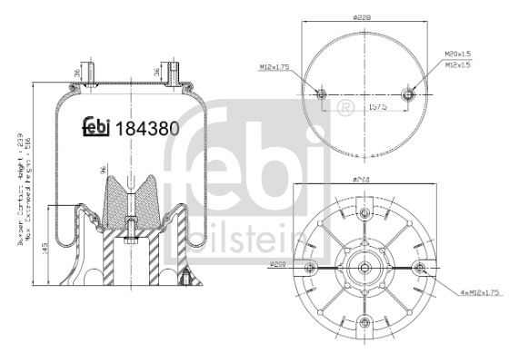 FEBI BILSTEIN 184380 Federbalg, Luftfederung