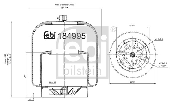 FEBI BILSTEIN 184995 Federbalg, Luftfederung