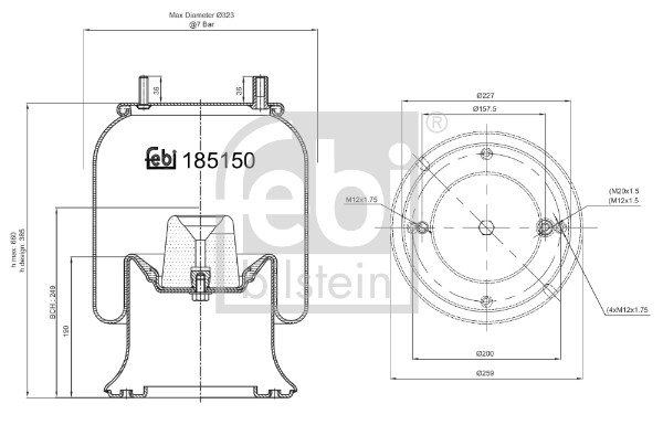 FEBI BILSTEIN 185150 Federbalg, Luftfederung