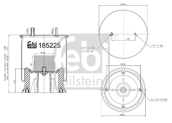FEBI BILSTEIN 185225 Federbalg, Luftfederung