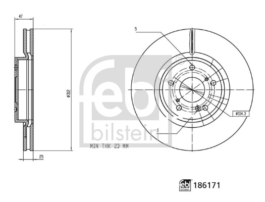 FEBI BILSTEIN 186171 Bremsscheibe